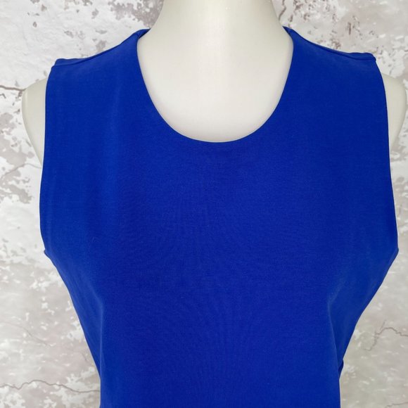 J. Crew Peplum Hem Knit Sleeveless Cobalt Blue Large Top NWT - Picture 2 of 6